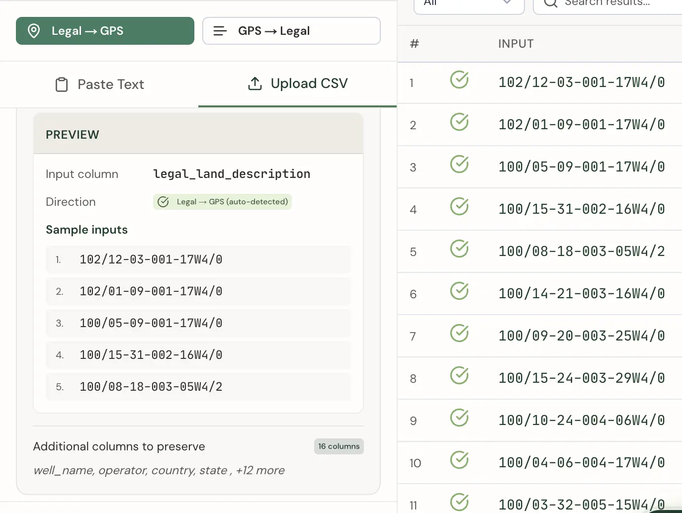 Batch Conversion and CSV Upload - Convert Thousands of Locations at Once