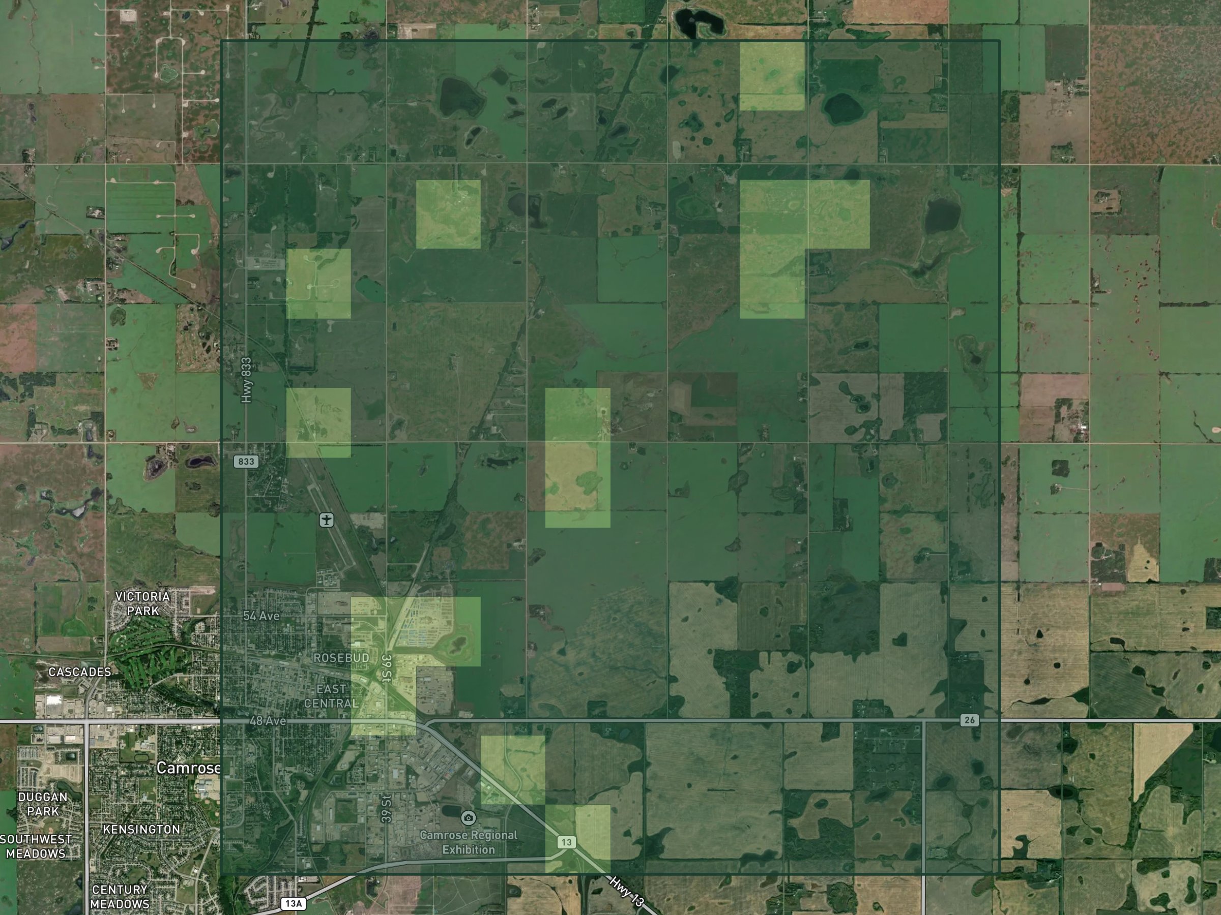 Section map of Township 47, Range 21, W4M
