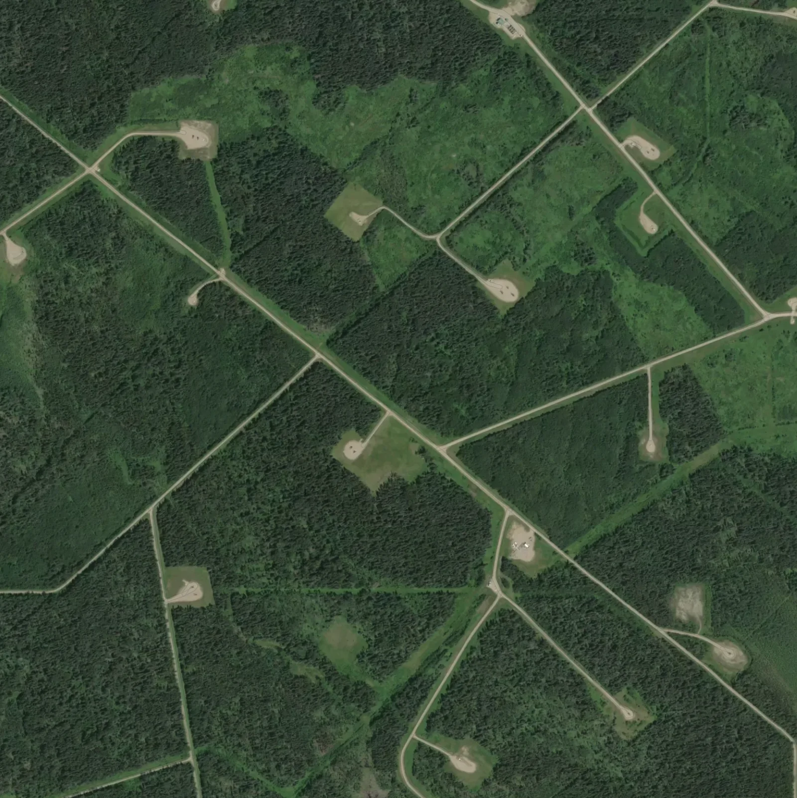 Satellite imagery with grid overlay